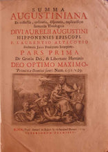 Summa Augustiniana... Parte Prima / Antonii de Rubeis 1744