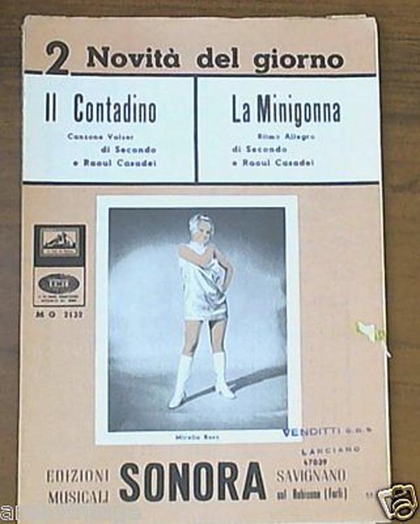 spartito 1968 il contadino - la minigonna  fisarmonica di secondo e raoul casade